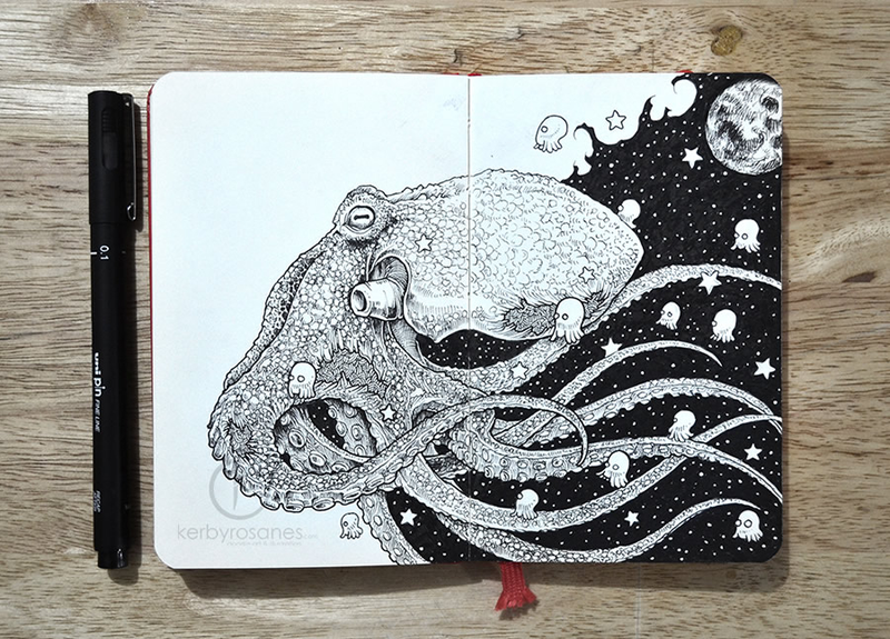 Illustration for article titled You can get lost for hours in these insanely intricate doodles